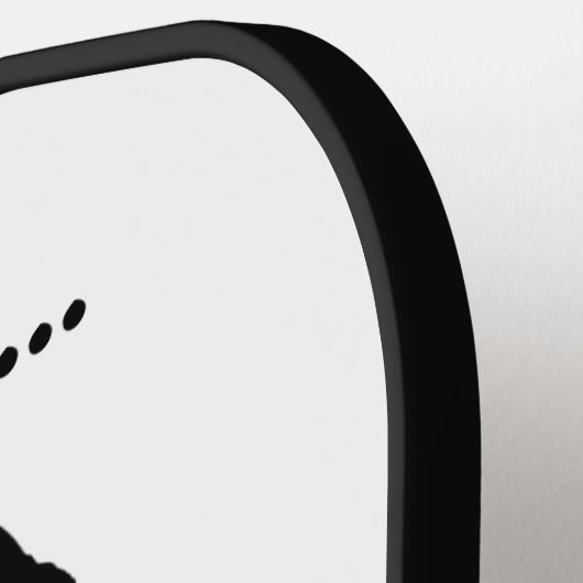 Monogram Funny Retro Frau überdenkt das Pickleball Schläger (Linke Seite)