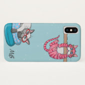 Monogram Funny Whimsisical Cats Trendy Modern Case-Mate iPhone Hülle (Rückseite (Horizontal))