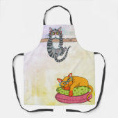Monogram Funny Whimsisical Cats Trendy Modern Schürze (Vorderseite)