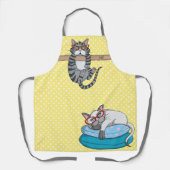 Monogram Funny Whimsisical Cats Trendy Modern Schürze (Vorderseite)