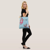 Monogram Funny Whimsisical Cats Trendy Modern Tasche (Am Model)
