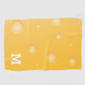 Monogram Funny Yellow Schweizer Käsemuster Golfhandtuch (Horizontal)