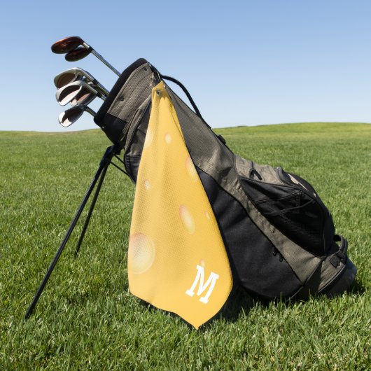 Monogram Funny Yellow Schweizer Käsemuster Golfhandtuch (Gras)