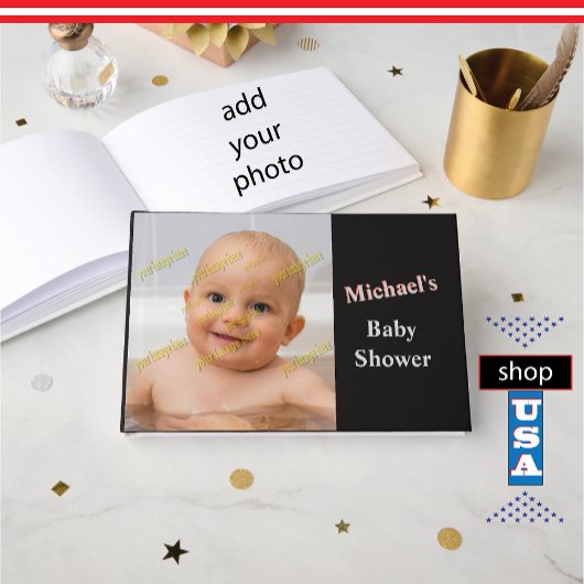 Monogram für Baby Showdusche 🍼 Beste Wünsche Gästebuch