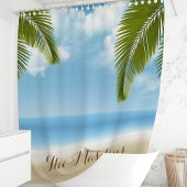 Monogram für Beach Sand und Ocean Palm Trees Duschvorhang