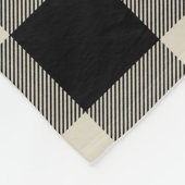 Monogram für Beige und Black Buffalo Karo Fleecedecke (Ecke)
