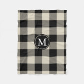 Monogram für Beige und Black Buffalo Karo Fleecedecke (Vorderseite)