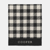 Monogram für Beige und Black Buffalo Karo Fleecedecke (Vorderseite)