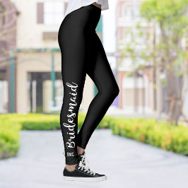 Monogram für benutzerdefinierte Bridesmaid-Legging Leggings