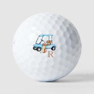Monogram für benutzerdefinierte Kartenketten Golfball