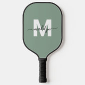 Monogram für benutzerdefinierte Seite Grün für mod Pickleball Schläger (Vorderseite)