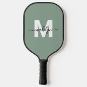 Monogram für benutzerdefinierte Seite Grün für mod Pickleball Schläger (Rückseite)