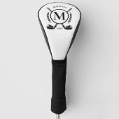 Monogram für Black Name auf White Golf Club Head C Golf Headcover (Vorderseite)