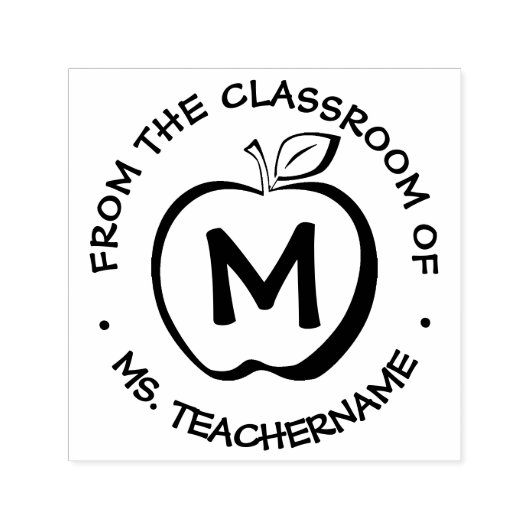 Monogram für Custom Teacher Class Monogram Modern Permastempel (Design)