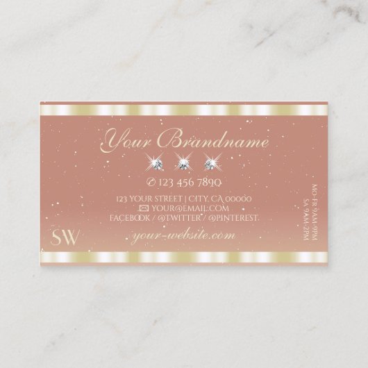 Monogram für das Goldkorallenglätten-Monogramm Visitenkarte (Rückseite)