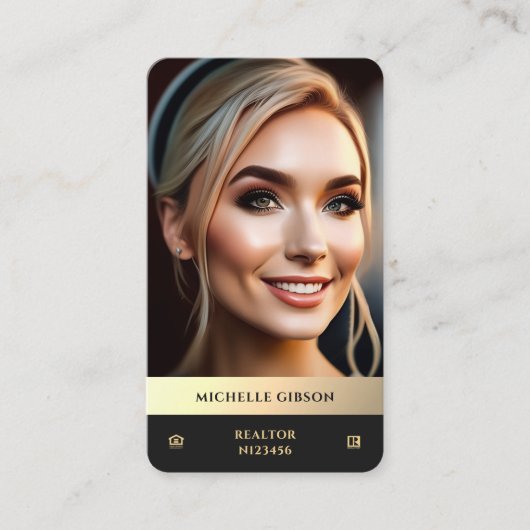 Monogram für das moderne EHO-Logo für Realtor Blac Visitenkarte (Vorderseite)