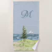 Monogram für das Seeschiff "Coastal Beach Sand Sai Strandtuch (Vorderseite)