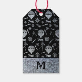 Monogram für das Silver Zinc Steampunk Balloons Geschenkanhänger