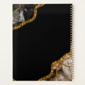 Monogram für den Black & Gold Agate Geode Glitzer Planer (Rückseite)