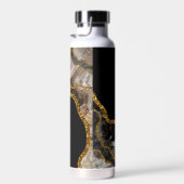 Monogram für den Black & Gold Agate Geode Glitzer Trinkflasche (Rechts)