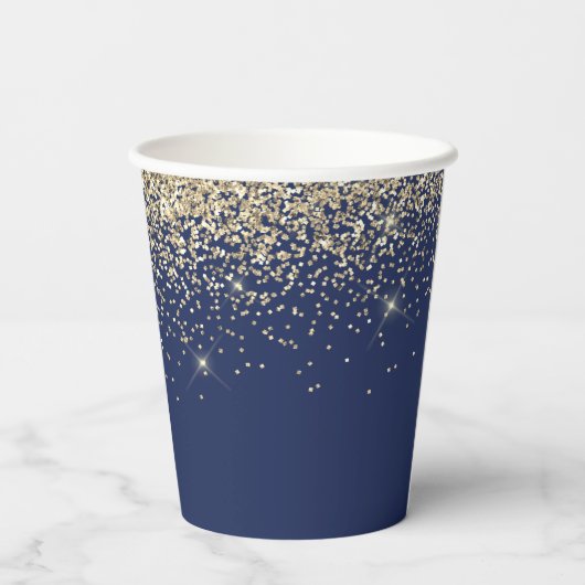 Monogram für den blauen Glitzer Pappbecher (Rückseite)