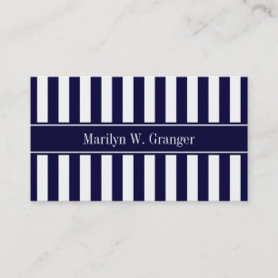 Monogram für den blauen Ribbon-Namen der Navy Whit Visitenkarte