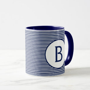 Monogram für den blauen Streifen Tasse