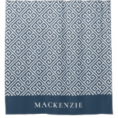 Monogram für den blauen und weißen griechischen Sc Duschvorhang (Vorderseite)