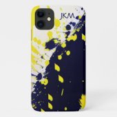 Monogram für den gelben blauen und maisfarbenen Sp Case-Mate iPhone Hülle (Rückseite)