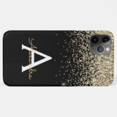 Monogram für den Gold Black Luxury Glitzer Case-Mate iPhone Hülle (Rückseite (Horizontal))