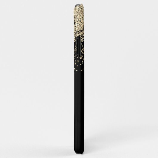 Monogram für den Gold Black Luxury Glitzer Case-Mate iPhone Hülle (Hinten/Rechts)