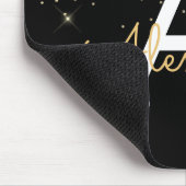 Monogram für den Gold Black Luxury Glitzer Mousepad (Ecke)
