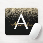 Monogram für den Gold Black Luxury Glitzer Mousepad (Mit Mouse)
