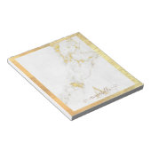 Monogram für den Luxus Gold- und Weißmarmornamen Notizblock (angewinkelt)