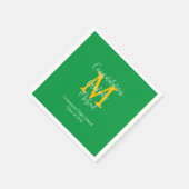 Monogram für den Namen des grünen Abschlusses Serviette (Ecke)