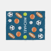 Monogram für den Namen des Wasserfarben-Balls Fleecedecke (Vorderseite (Horizontal))