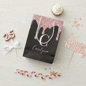 Monogram für den Schwarzen Rose-Gold-Sparkle-Drill Mittlere Geschenktüte