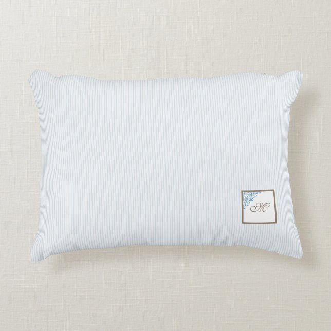 Monogram für die Blue Strip-Lilie Dekokissen (Vorderseite)