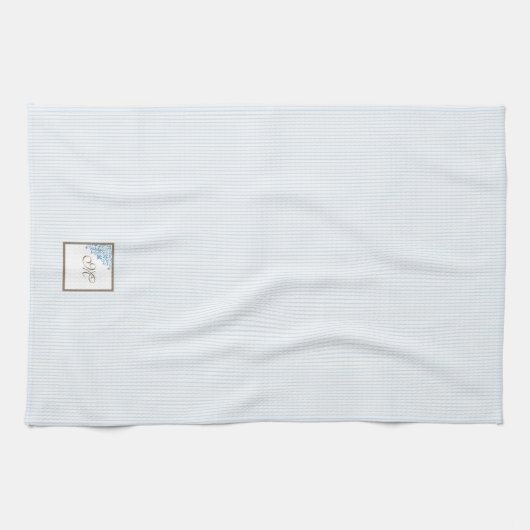 Monogram für die Blue Strip-Lilie Geschirrtuch (Horizontal)