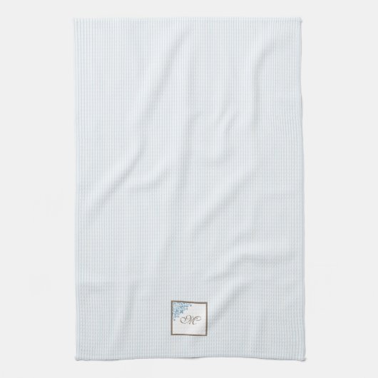 Monogram für die Blue Strip-Lilie Geschirrtuch (Vertikal)