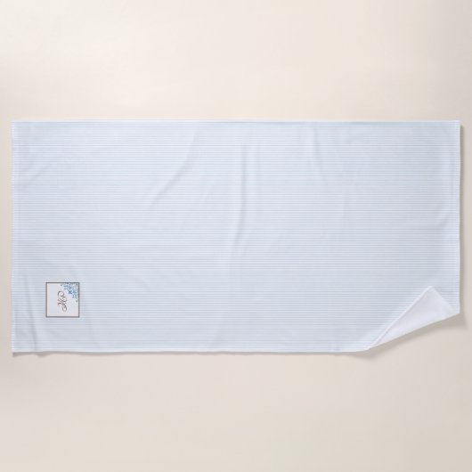 Monogram für die Blue Strip-Lilie Strandtuch (Vorderseite)