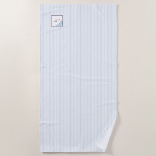 Monogram für die Blue Strip-Lilie Strandtuch (Vorderseite)