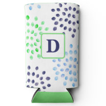 Monogram für die Blume Watercolor Navy Green Mum