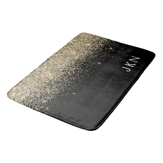 Monogram für die Girly-Name-Initials für den Gold Badematte (Schrägansicht)