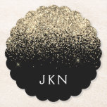 Monogram für die Girly-Name-Initials für den Gold  Untersetzer<br><div class="desc">Monogram Name Paper-Untersetzer für den Glitzer Gold und Black. Dies macht den perfekten Abschluss,  Geburtstag,  Hochzeit,  Brautparty,  Jubiläum,  Babydusche oder Junggeselinnen-Abschied Geschenk für jemanden,  die Lieben glamourösen Luxus und schicke Stile.</div>