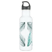 Monogram für die grünen tropischen Palm-Blätter Edelstahlflasche (Rückseite)