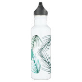 Monogram für die grünen tropischen Palm-Blätter Edelstahlflasche (Rechts)