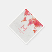 Monogram für die Weltkarte für Wasserfarbe Serviette (Ecke)