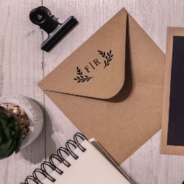 Monogram für einfache Blätter Gummistempel