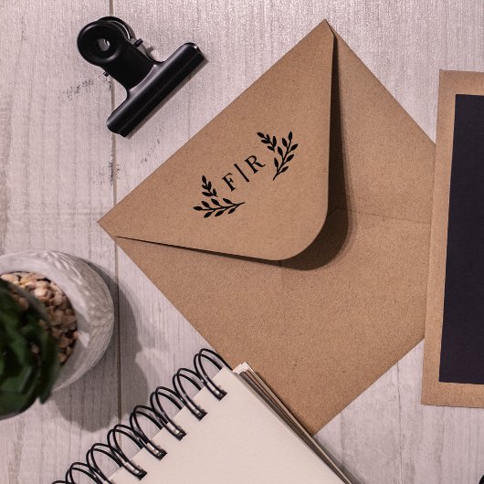 Monogram für einfache Blätter Gummistempel
